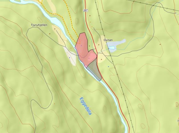 4.8 Samferdsel og teknisk infrastruktur OMRÅDE: Eggedal ST 50 - Mølla Gbnr 134/1 Innspill: 6 Dagens formål: LNF Foreslått formål: Samferdselsanlegg og teknisk infrastruktur (parkering)