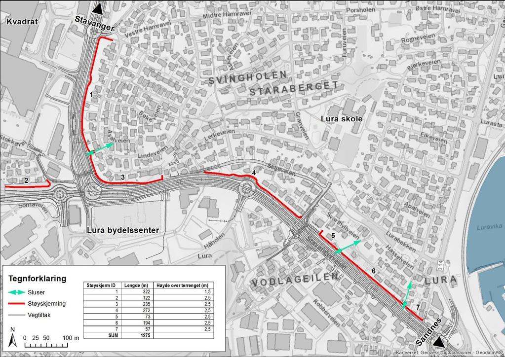 6 Kryssing av Bussveien Planen viser 22 krysningspunkt over Bussveien.