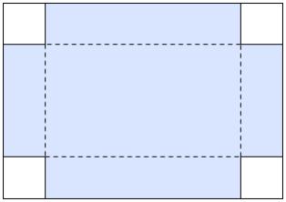 Oppgåve 6 (5 poeng) Tenk deg at du har eit stykke papp med form som eit rektangel. Rektangelet er cm langt og 14 cm breitt. I kvart hjørne av rektangelet skal du klippe bort eit kvadrat.