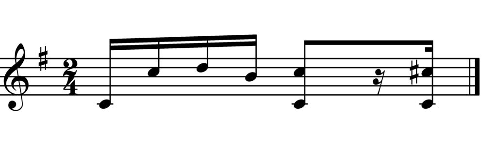 Carulli op.1 (a) Nr.1, 2. Sats. Takt 21, Gitar 1 4. Takt 24, Gitar 1 5.