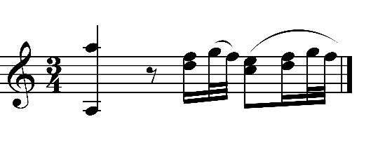Carulli Op.1 (a) Nr. 2, 2. Sats. Takt 46, Gitar 2 4.