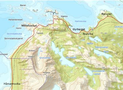 Bøneset - Breivika og Nikkelverket - Håmannsvika Vi har her sett på to alternativer.