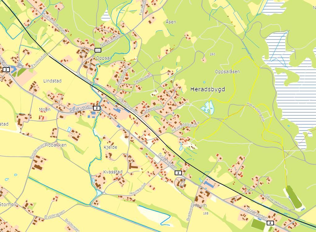 grad må baseres på denne forutsetningen. Legges ikke den til grunn skapes det betydelig usikkerhet rundt fremtidig utvikling av Heradsbygd.