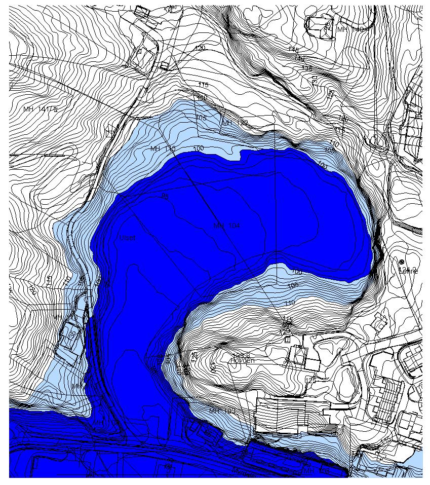 Tomtens kvaliteter Klimatiske forhold inversjon / kaldluftstrømmer Asplan Viak: områder som ikke bør utbygges (< kote +110m) Meteorologisk institutt: områder lite tilfredsstillende til bruk for