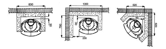 2,4 m: Beregn 60 80 W pr m 2 Utlufting omramming: I sokkel: 400 cm² Utlufting omramming: I hette: 600 cm² Minimumsavstanden fra ventilene i peiskappen til tak er 300 mm når peis- innsatsen står på