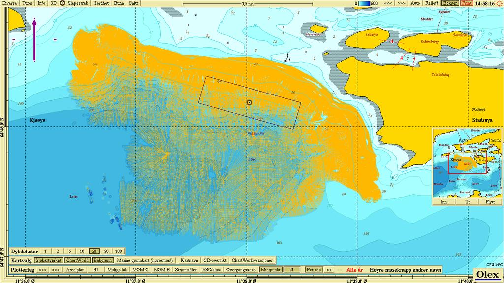 Figur 2.2.1. Bunnen som ble kartlagt. Punkt/felt farget i oransje representerer kartleggingen utført i mars 2019 av Aqua Kompetanse AS.