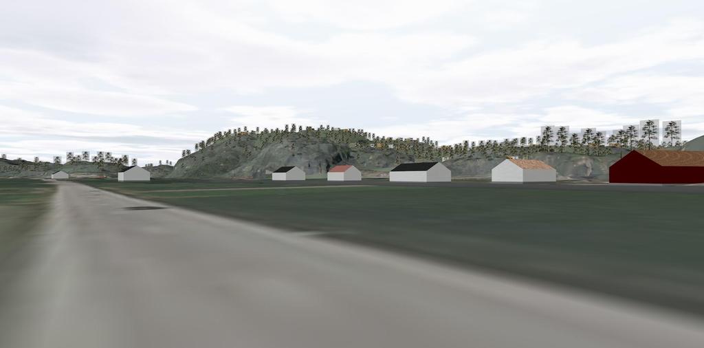 (bilde fra Google StreetView) 03 - Modellbilde med ny bebyggelse fra E39 fra Kristiansand Prosjekt: