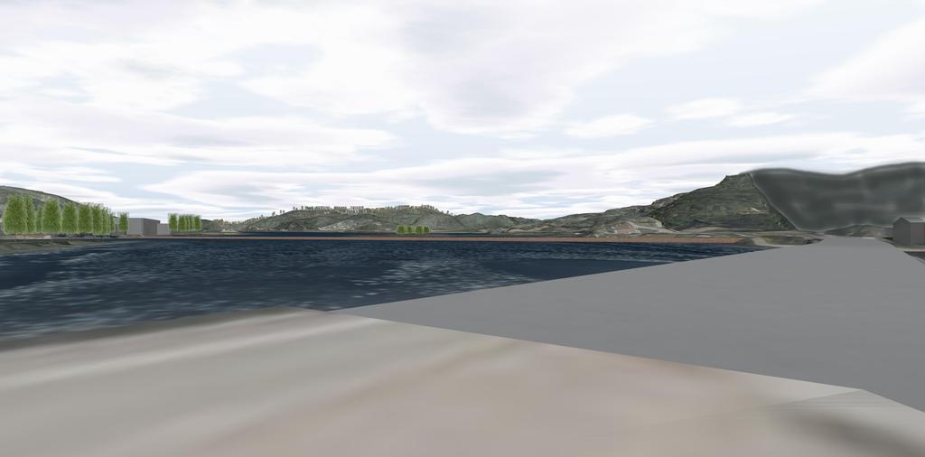 (bilde fra Google StreetView) 04 - Modellbilde med ny bebyggelse fra E39 fra Mandal Prosjekt: