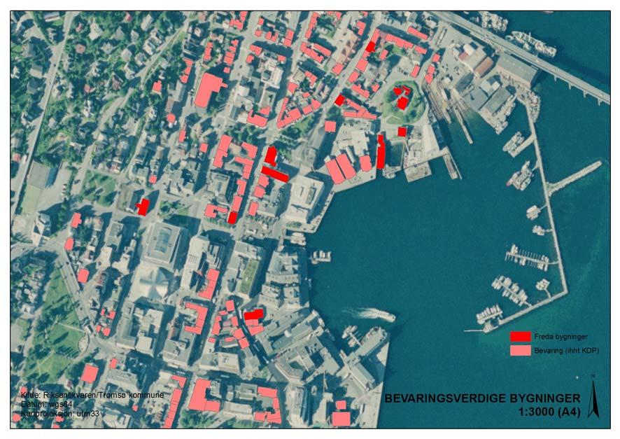 DELTEMA LANDSKAP, KULTURMILJØ OG BYFORM 14 2.2.7 Kommunedelplan for Tromsø sentrum ( Sentrumsplanen ) I planen, som ble vedtatt i kommunestyret den 11.06.