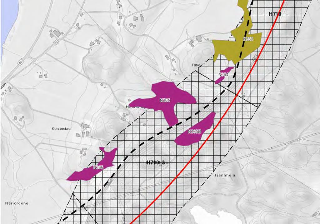 Planforslaget berører åtte lokaliteter for naturmangfold i Grimstad; to lokaliteter med A-verdi, fem lokaliteter med B-verdi og en lokalitet med C-verdi.