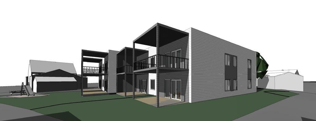 Bilde: 3D illustrasjon av bygg sett fra syd Bilde: 3D illustrasjon av bygg sett fra vest 6.3.1 Bebyggelsens høyde Bebyggelsens høyde for de nye boligene skal ihht.