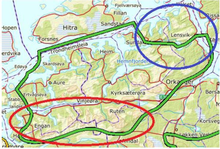 31/19 Høring - Nasjonal ramme for vindkraft - 19/02397-3 Høring - Nasjonal ramme for vindkraft : Høring - Nasjonal ramme for vindkraft Grenseområdene mellom Trøndelag og Møre Dette området berører