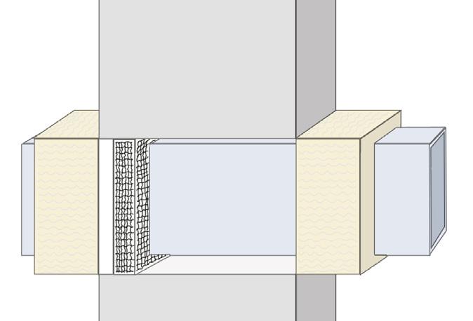 tilsvarende på 45 mm densitet tilsvarende Godkjent isolering som for eksempel steinull, brannspjeld eller