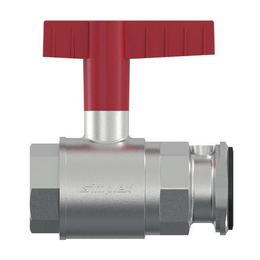 PUMP LL VLVS WT NTRL KLOW LMTR Shut-off ball valve for use in heating systems, for fitting to circulation pumps on the discharge side, with integral backflow limiter and opening device (does not act