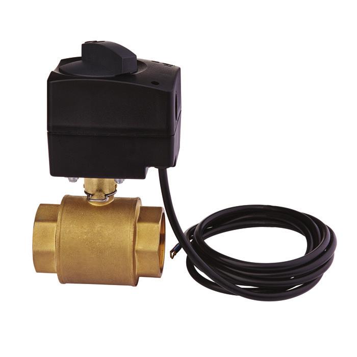 SOKT LL VLV WT MOTORZ TUTOR Shut-off ball valve for use in heating systems, with female thread on both sides, full bore. Motor: ctivation: 3-point Maximum load: 0 Nm (N 50: 5 Nm) Runtime: 35 sec.