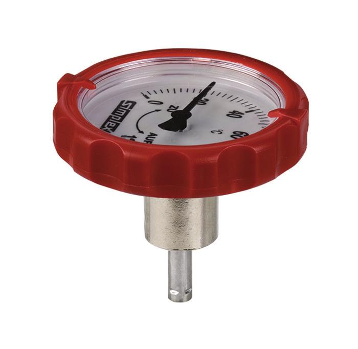 Thermometer andle, Long Version P = 990 Thermometer handle for Simplex socket and pump ball valves, integrated Ø 63 mm