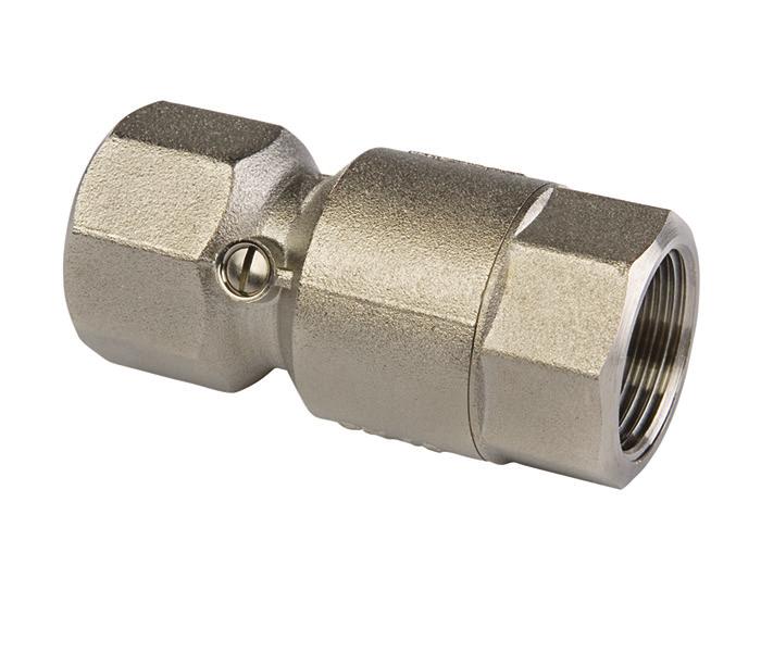 ackflow Limiter Valve (ravity reak) P = 782 ackflow limiter with opening device for use in heating systems. omponents made of nickel-plated brass Max. operating temp.