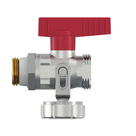 K all Valve with Male Thread with ose onnection P = 706 With red lever handle, self-sealing