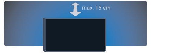 2 Plasser fjernsynet slik at det ikke kommer lys rett på skjermen. Plasser fjernsynet opptil 15 cm fra veggen. Den ideelle avstanden for å se på TV er tre ganger den diagonale skjermstørrelsen.