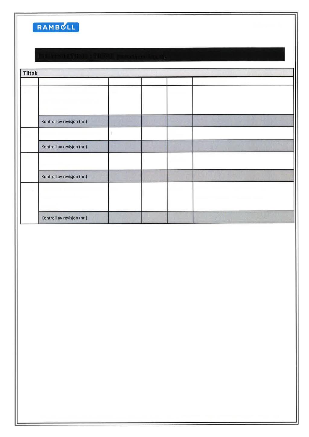 Side 9 av 10 O ' O * * - -. - -.. : Tiltak ID nr. 32 KONTROLLPU N KT KONTROLLSTATUS Ved behov: Tiltak for å bedre DATO & SIGN områdets stabilitet vurdert 0g dokumentert Kontroll a'u revisjon (nr.