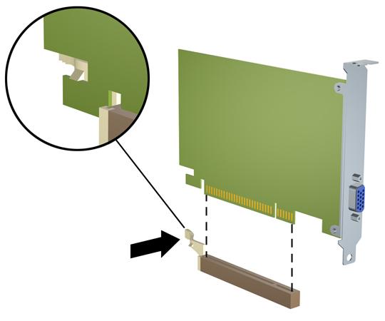 Figur 2-12 Fjerne et standard PCI-utvidelseskort c.