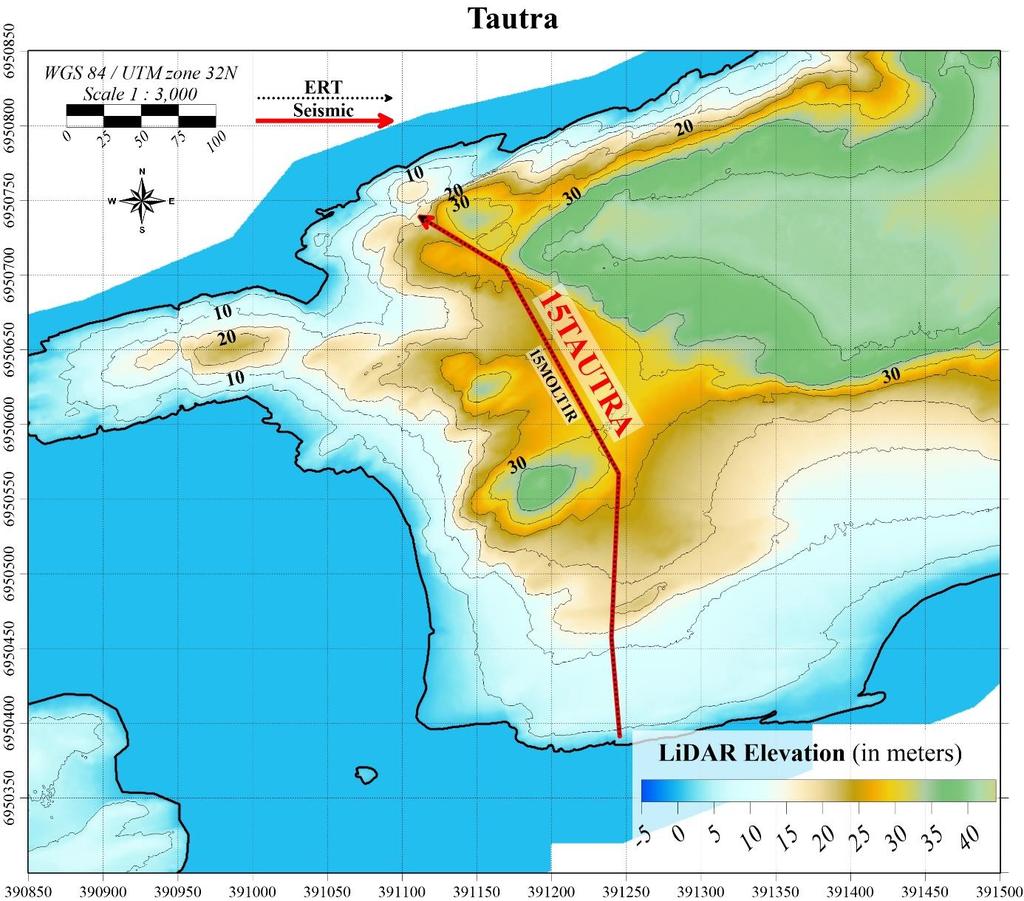 3.4 Tautra Figur 17 viser beliggenheten av ett målt profil på vestenden av øya Tautra.