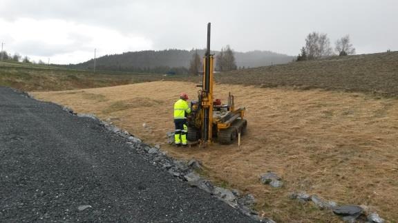 situasjonsplan tegning 103 Aune deponi Dreietrykksonderinger, DTR Prøveserie 54 mm Georigg Geotech 605D