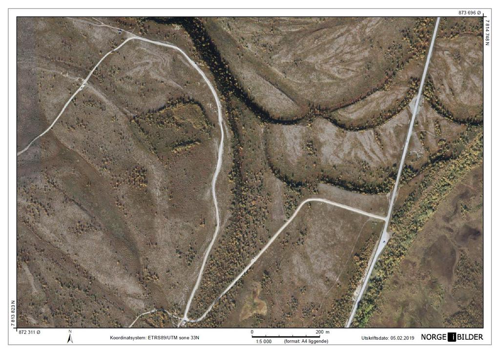 Kart over plassering av gjerdet i forhold