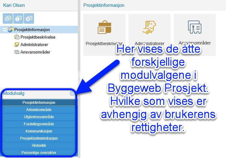 BIM2Share AS Byggeweb Prosjekt Side 4/35 2 Oppbygging av Byggeweb Prosjekt Byggeweb Prosjekt er bygget opp av flere moduler med hver sine funksjoner. 2.1 Gjennomgang av modulvalg Under listes de forskjellige modulene en har i Byggeweb Prosjekt.