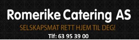 Romerike Catering AS Folkeparken 4, 2072 Dal Tlf.: 63 95 39 00 Link: Romerike catering Romerike Catering gir 10% på all selskapsmat i sitt sortiment, levert rett på døra der selskapet skal være.