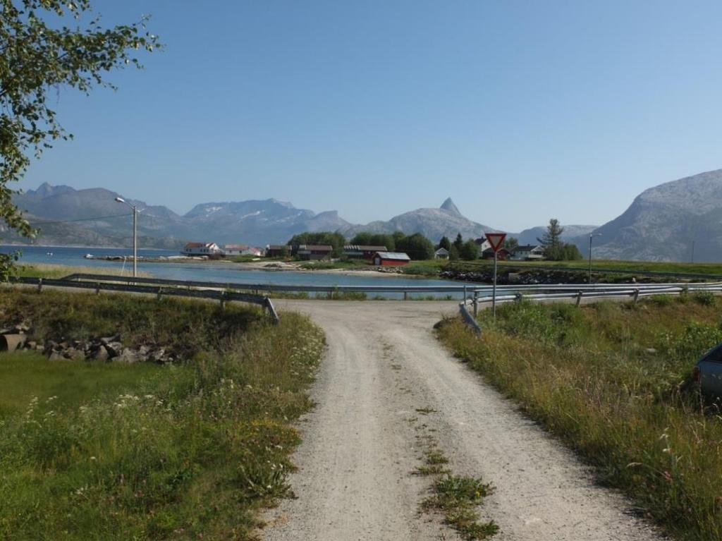 Fig. 8. Utsikt mot nordøst, mot Kjerringøy Rorbusenter, sett fra Tårnvikveien mot fylkesveien.