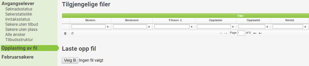 Ønskes det en oversikt over alle elever som har søkte en bestemt skole/programomoråde på sitt primærønske filtreres det på ønskenr=1 og ønsket skolenavn/programområdenavn.