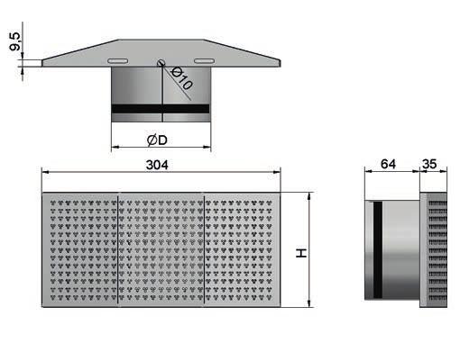 galvanisert stålplate. Overflaten er lakkert standard hvit RAL9010.