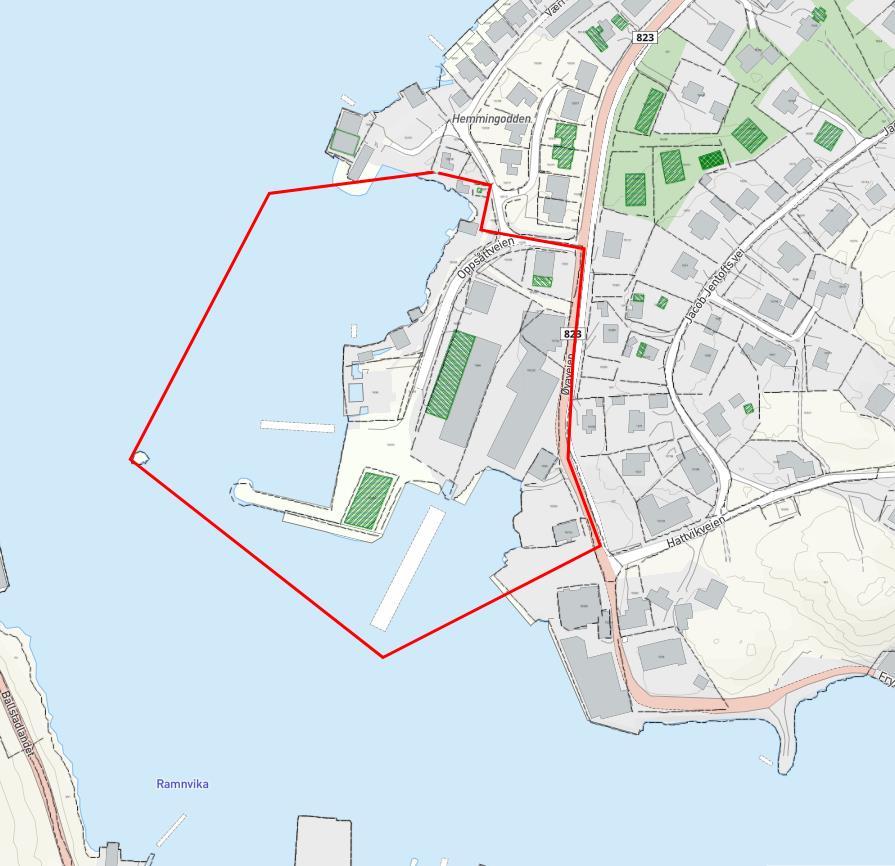 Presentasjon av planområdet: Planområdet ligger i all hovedsak i området Ballstad slip med flere i dag