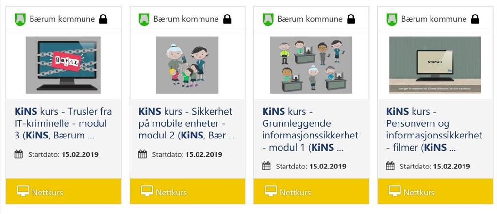 KiNS KURS Samarbeidsprosjekt mellom KiNS og Bærum kommune for å tilrettelegge materialet til norske forhold KS har bidratt med økonomisk støtte