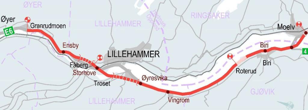 7 2 Innledning 2.1 Bakgrunn E6 er en hovedforbindelse nord-sør i landet og knytter også Nord-Vestlandet sammen med sentrale Østlandsområdet.