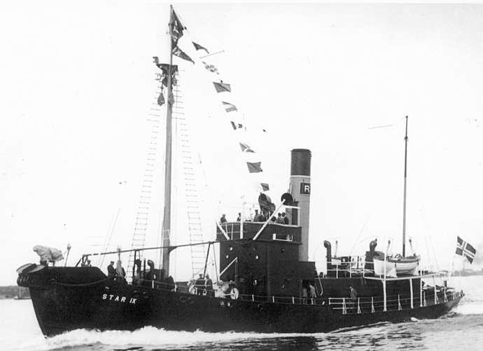 SFJ00319270420001 DS/Hvb STAR IX. Bilde via Ulf W.Gustavsen. 1927 DS/Hvb STAR IX (SFJ003192704) Type Dampskip, hvalfanger steam ship, whale catcher. Off.