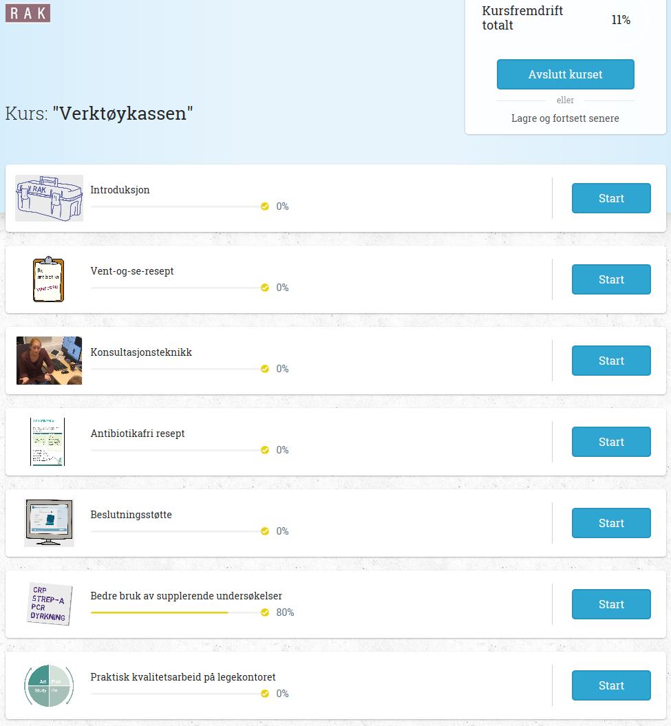 E-læringskurs «Verktøykassen»: Vent-og-se-resept Konsultasjonsteknikk Antibiotikafri resept