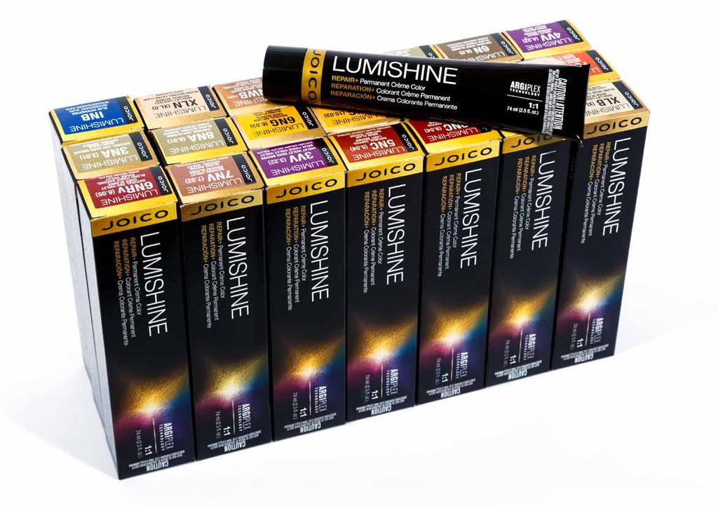 LumiShine Permanent Crème Color med ArgiPlex Technology og Quadramine Complex. Hvorfor du vil elske denne serien: Lavt innhold av ammoniakk. Gir eksepsjonell intensitet og lang holdbarhet.