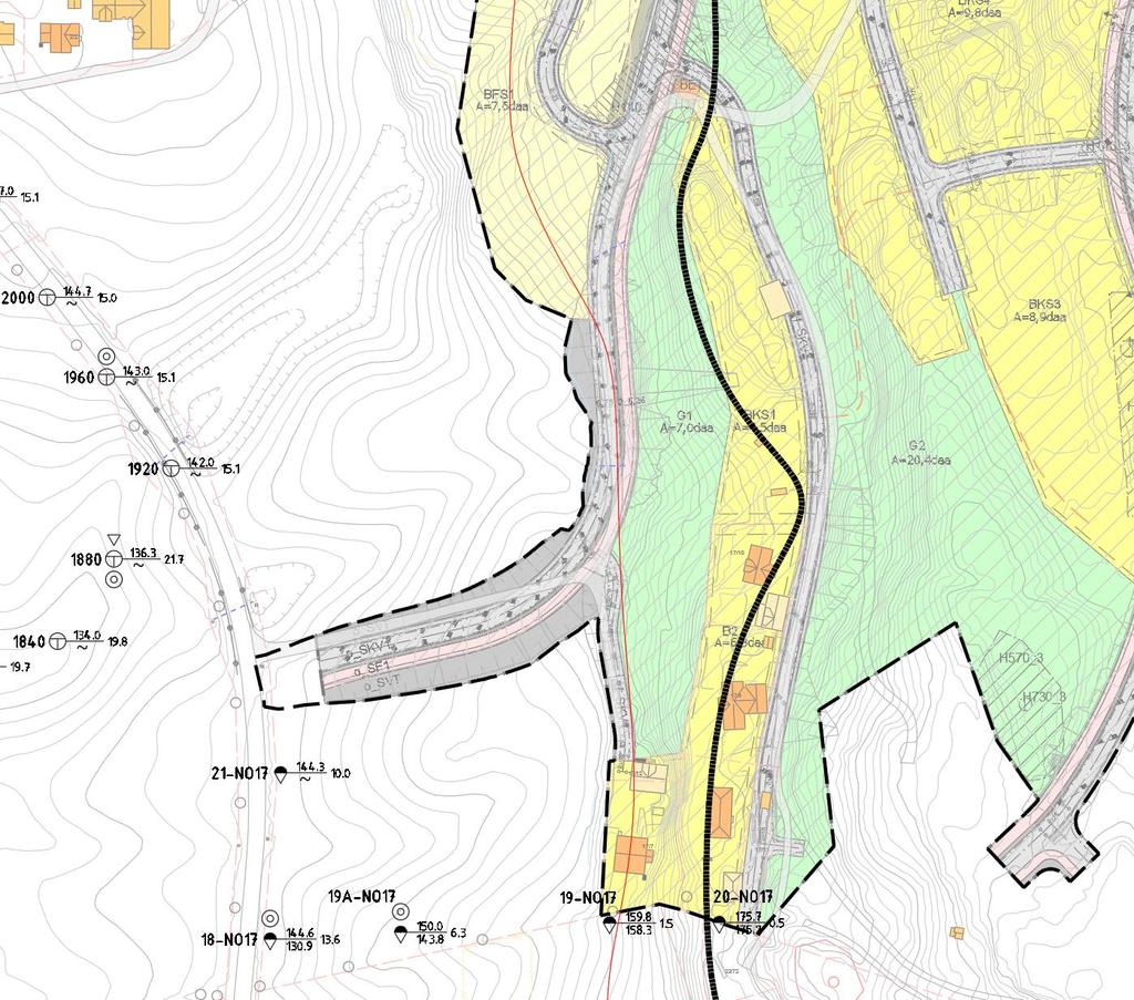 Arkivdata Grunnundersøkelser for nytt kommunalt VA-anlegg dekker deler av området. Følgende rapporter er relevante: Datarapport Hallset Lysklett Solemsbekken,. Rapport R.1644, Trondheim kommune 2015.