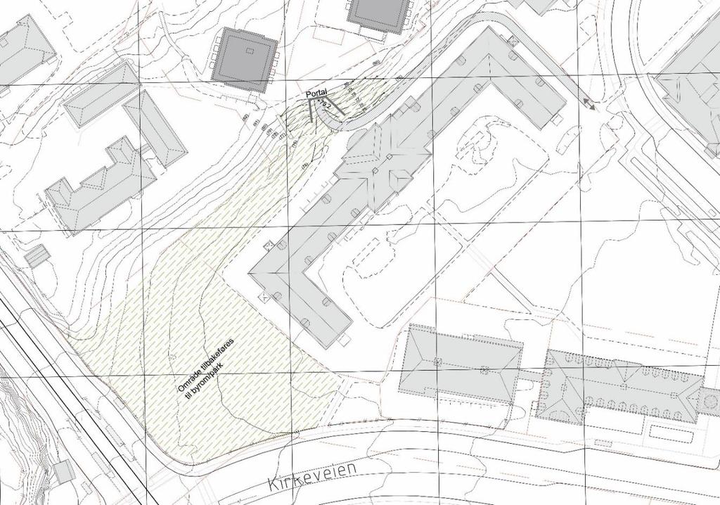 Figur 5-47: Utsnitt av tegning som viser tiltaksområdet ved Ullevål sykehus Delområde U5 Sognsveien Ullevålsveien Delområde U5 vil ikke bli direkte berørt av de permanente tiltakene.