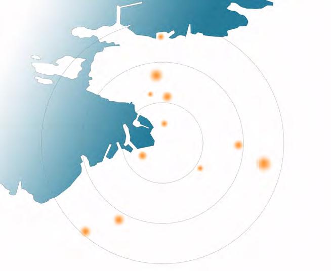 4.2 Plassering av nye målpunkt I dagens Langevåg er målpunkta spreidde i heile planområdet, og enda litt utanfor der igjen. Dette skapar lange avstandar mellom målpunkta og lite friksjon.