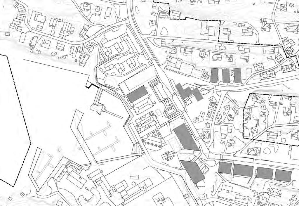 6.7 Nye utbyggingsareal I sentrumskjerna er det lagt opp til område for nybygg som forsterkar sentrumskjerna sine kvalitetar og struktur. Konseptet syner areal for utbygging.