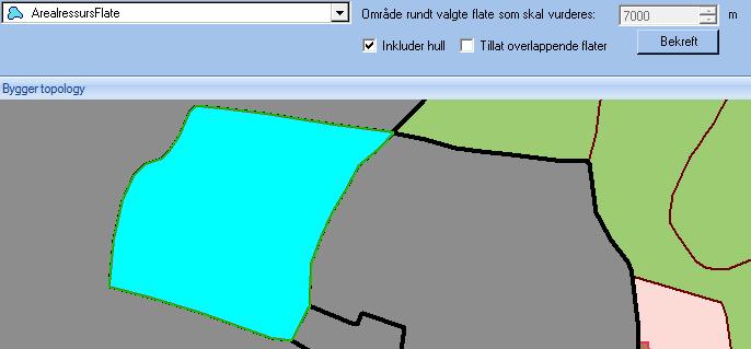 Du setter inn den nye flata med kommando Sett inn flate. Velg objekttype ArealressursFlate.