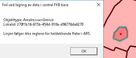 006-03.09.2019», skal kombinasjonsfeil stoppes før validering i Sentral FKB. Det skal derfor ikke være mulig å starte tilbakelagring til Sentral FKB med data som inneholder kombinasjonsfeil!