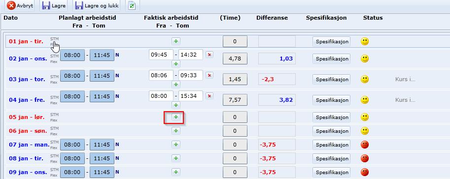 4. Føre inn faktisk arbeidstid (timeregistrering) Programmet vil gi deg 2 ulike måter å føre tidsregnskap på: 1. En App på mobiltelefonen. Se siste del av brukerveiledningen for info om dette. 2. Registrering på PC.