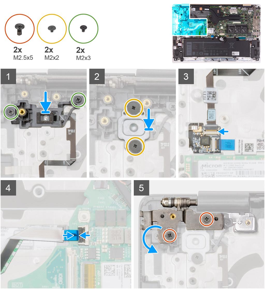 Følgende bilde viser plasseringen av strømknappen med fingeravtrykkleseren, og gir en visuell fremstilling av fremgangsmåten for å sette de inn. 1.