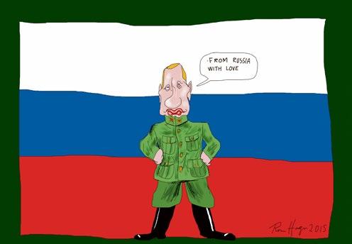 TEGNING Tegningen som medium kan være mer potent enn tekst. Diktatorene rundt omkring i verden hater dette, sier tegneren Roar Hagen (VG) som har tegnet Putin i tegningen under.