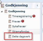 Godkjenningen må bekreftes: Den ansatte vil kunne se hva daglig leder/administrator har godkjent + kommentarer dersom han/hun trykker på knappen: Vis delte dagsverk