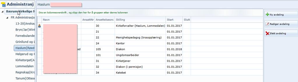 7. Administrasjon-Org. (vises bare for adm. på toppnivå) Denne fanen gir tilgang til å administrere de ulike under-organisasjonene i fellesrådet.